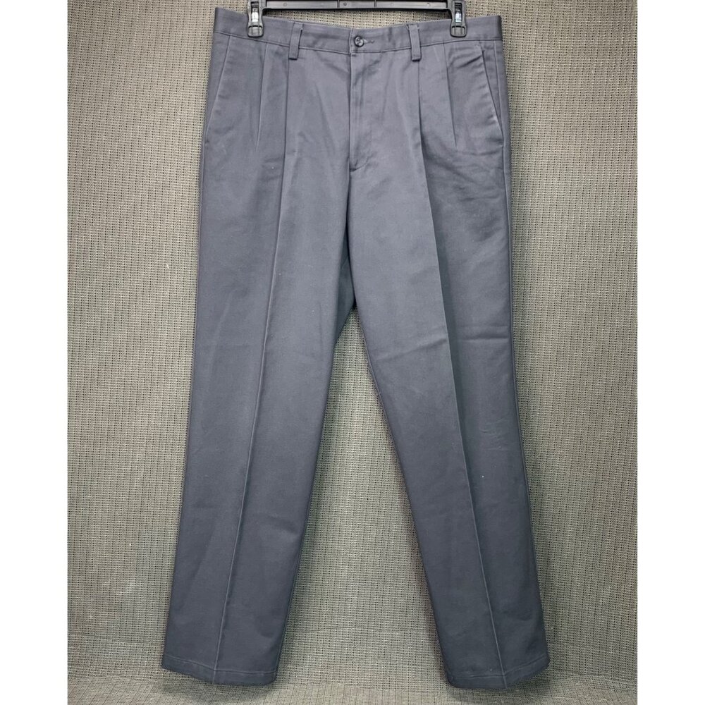 Dockers Mens Size W36 L32 Gray Classic Fit Pleated Dress Pants